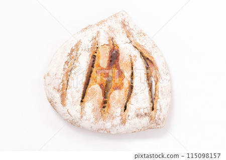 Hard bread with bacon, cheese and mustard Hard bread with bacon, cheese and mustard 115098157