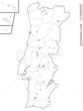 Blank map of Portugal Blank map of Portugal 115098497