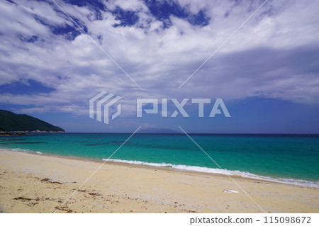 白色沙子海灘和藍色海 115098672