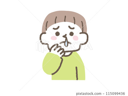 一個流鼻涕的男孩的插圖 115099436
