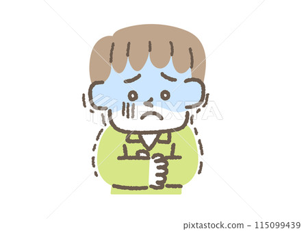 Illustration of a boy having a chill 115099439