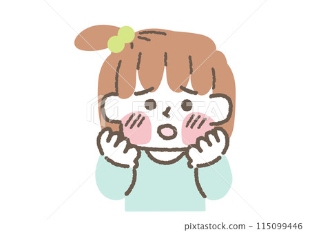 臉頰紅腫的女孩插畫 115099446
