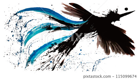 熱帶鳥手寫畫筆插圖 115099674