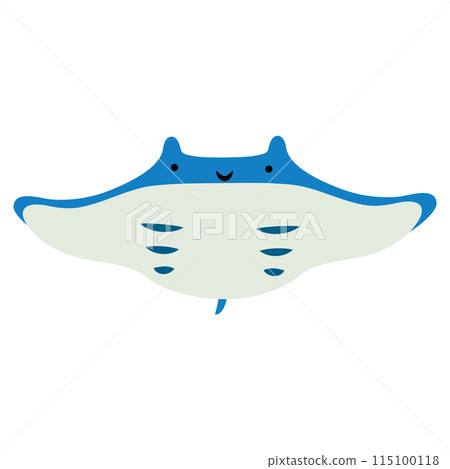 Cute manta ray illustration - Stock Illustration [115100118] - PIXTA