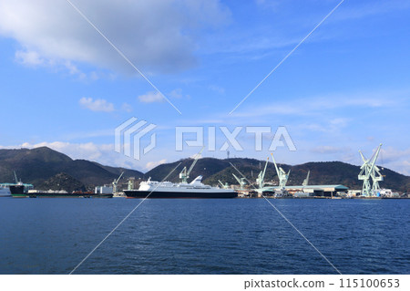 Large passenger ship docking 115100653