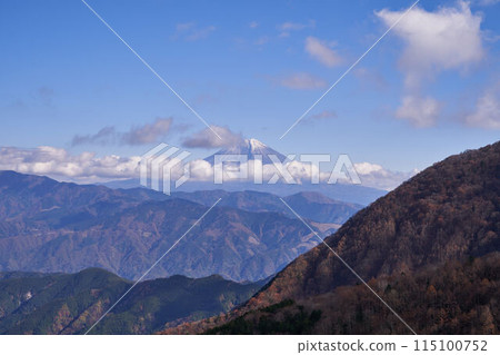從山梨縣豐岡梅島線森林道路看到的富士山 從山梨縣豐岡梅島線森林道路看到的富士山 115100752