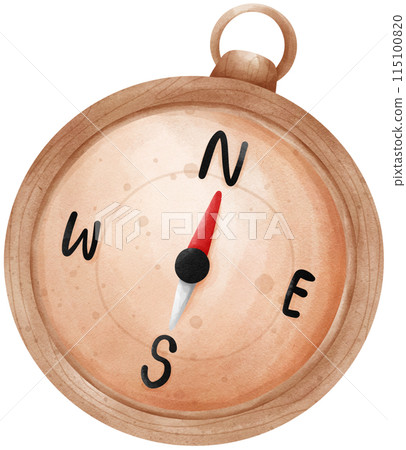Compass camping watercolor illustration 115100820