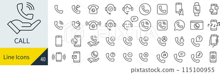 Phone icon set 115100955