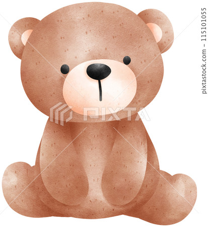 Cute teddy bear watercolor illustration Cute teddy bear watercolor illustration 115101055
