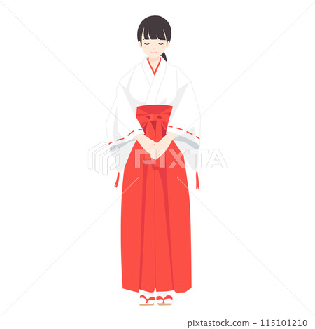 Illustration of a shrine maiden bowing 115101210