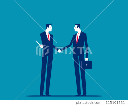 Business person Knife in the back. Betrayal in business vector concept Business person Knife in the back. Betrayal in business vector concept 115101531
