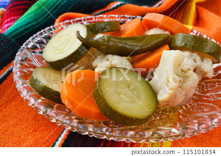 Vegetable escabeche (Mexican food) 115101834