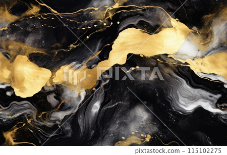 Gold, yellow and white pattern natural of dark gray marble texture Gold, yellow and white pattern natural of dark gray marble texture 115102275