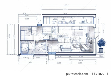 Interior design, home project and house architecture plan Interior design, home project and house architecture plan 115102291