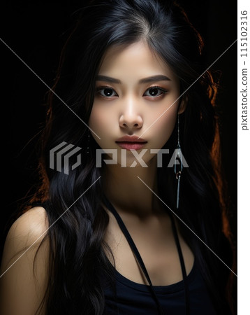Portrait Photography of Young asian beauty woman with koreans makeup Portrait Photography of Young asian beauty woman with koreans makeup 115102316