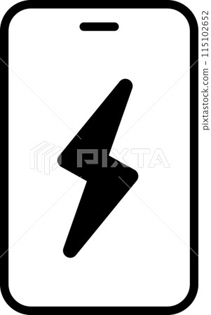 代表充電的智慧型手機圖標 代表充電的智慧型手機圖標 115102652