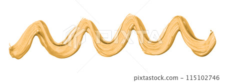 Orange brush isolated on white background. golden apricot color Orange brush isolated on white background. golden apricot color 115102746