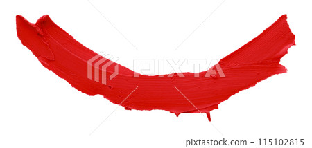 Red plasticine brush isolated on white background. 115102815