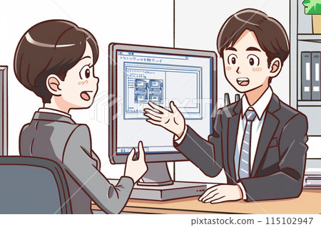 Business people having a meeting_Illustration 1 115102947