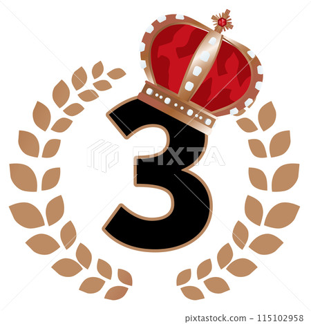3rd place ranking icon illustration 115102958