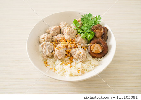 Dried Rice Porridge with Boiled Pork Bowl 115103081