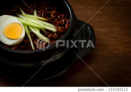 Korean Instant Noodle with Black Bean Sauce (Jajangmyeon or JJajangmyeon) Korean Instant Noodle with Black Bean Sauce (Jajangmyeon or JJajangmyeon) 115103112