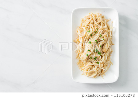 stir-fried golden needle mushroom with butter stir-fried golden needle mushroom with butter 115103278