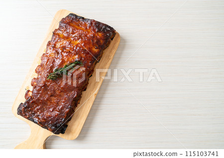 grilled and barbecue ribs pork 115103741