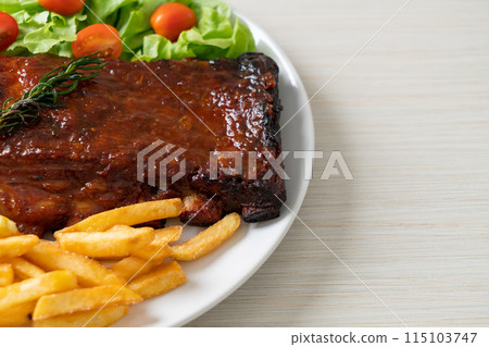grilled and barbecue ribs pork grilled and barbecue ribs pork 115103747