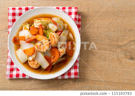 stir-fried Chinese cabbage with shrimps 115103783
