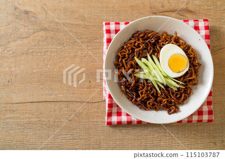 Korean Instant Noodle with Black Bean Sauce (Jajangmyeon or JJajangmyeon) Korean Instant Noodle with Black Bean Sauce (Jajangmyeon or JJajangmyeon) 115103787