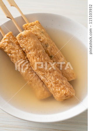 Odeng - Korean fish cake skewer in soup Odeng - Korean fish cake skewer in soup 115103932