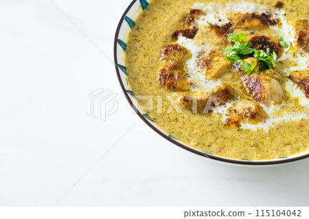 Afghani chicken in green curry or Hariyali tikka chicken hara masala Afghani chicken in green curry or Hariyali tikka chicken hara masala 115104042