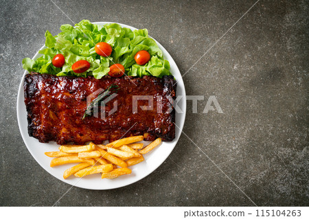 grilled and barbecue ribs pork grilled and barbecue ribs pork 115104263