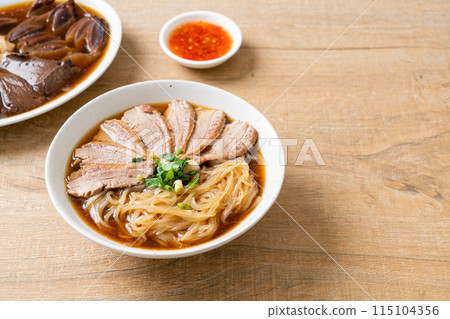 duck noodles with stewed duck soup 115104356