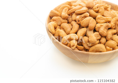 Cashew nuts on white background 115104382