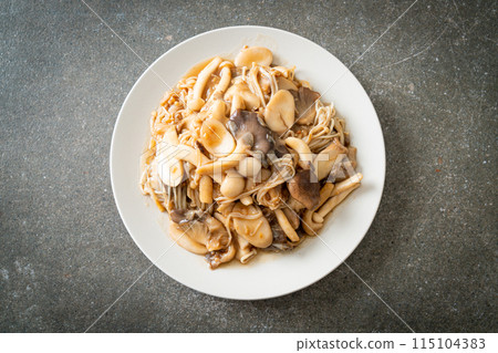 Stir fried mixed mushroom with oyster sauce Stir fried mixed mushroom with oyster sauce 115104383