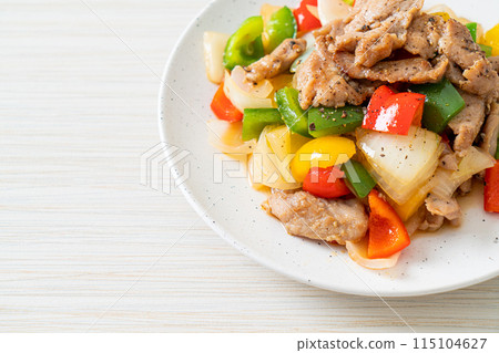 Stir Fried Pork with Black Pepper Stir Fried Pork with Black Pepper 115104627