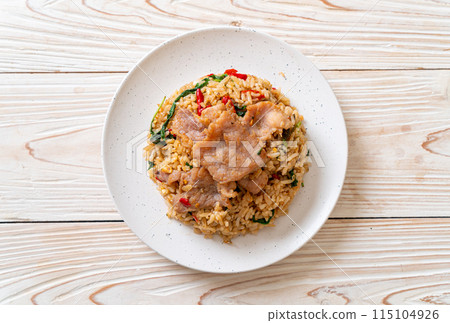 fried rice with Thai basil and pork 115104926