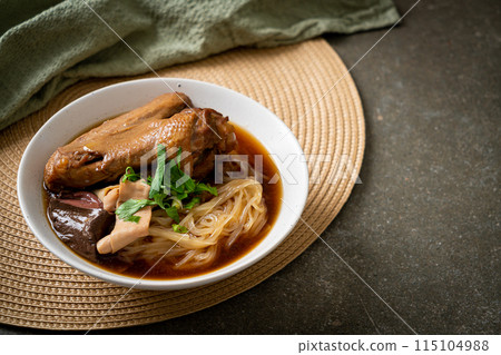 Braised duck noodles with brown soup Braised duck noodles with brown soup 115104988
