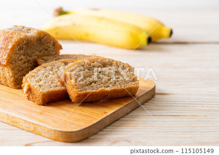 Homemade banana bread sliced Homemade banana bread sliced 115105149