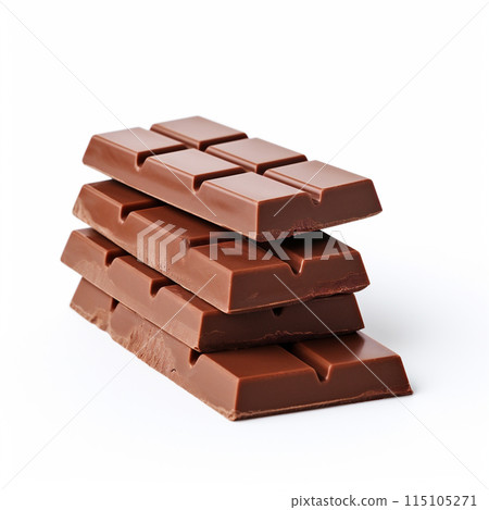 Milk Chocolate Bars Isolated on White Background. Milk Chocolate Bars Isolated on White Background. 115105271