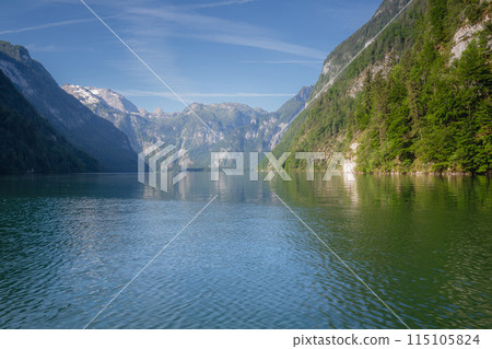 Konigsee lake near Jenner mount in Berchtesgaden National Park, Alps Germany 115105824