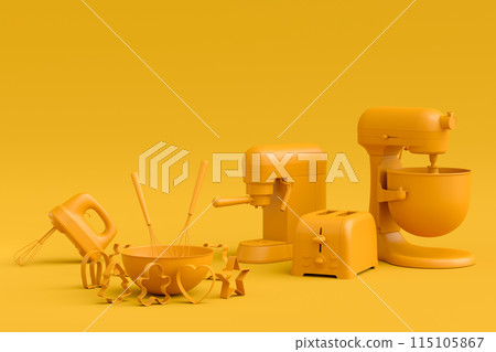 Electric kitchen appliances and utensils for making culinary on monochrome Electric kitchen appliances and utensils for making culinary on monochrome 115105867