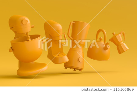 Electric kitchen appliances and utensils for making culinary on monochrome Electric kitchen appliances and utensils for making culinary on monochrome 115105869