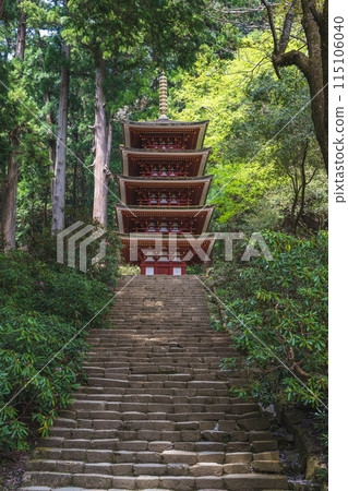 奈良室寺國寶五層寶塔綠意盎然 115106040