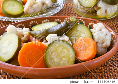 Vegetable escabeche (Mexican food) 115106246