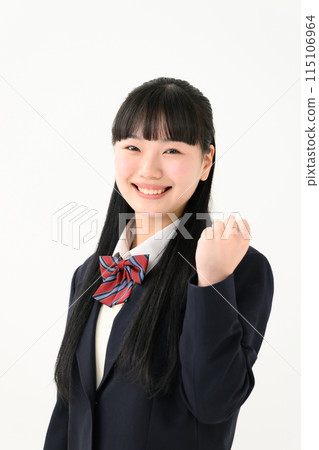 High school girl uniform fist pump High school girl uniform fist pump 115106964