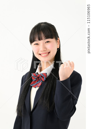 High school girl uniform fist pump High school girl uniform fist pump 115106965