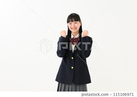 High school girl uniform fist pump High school girl uniform fist pump 115106971